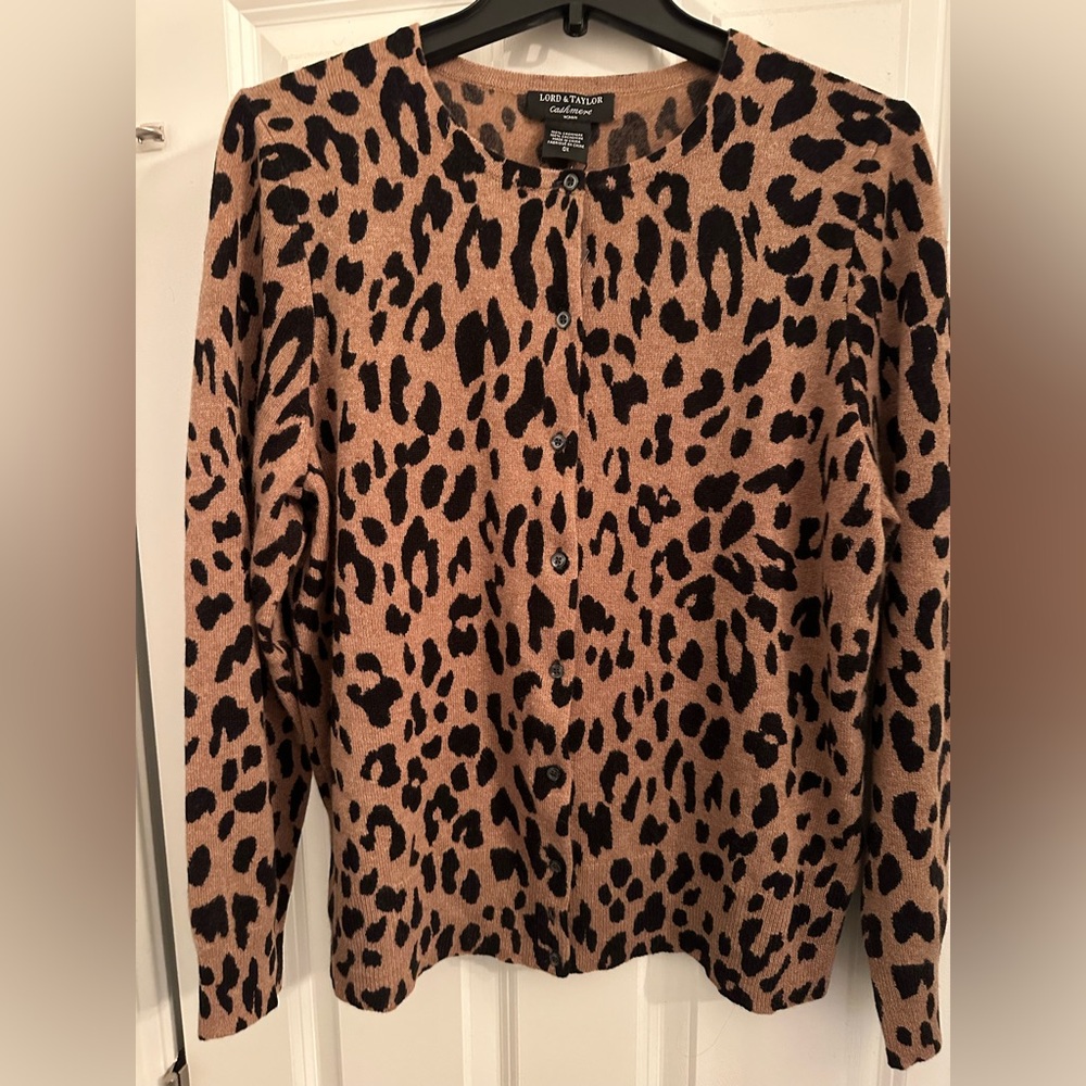 Lord & Taylor Leopard Print Button-Down Shirt